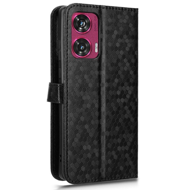 Etui Folio Motorola Edge 50 Fusion Genialny Ścieg Z Paskiem Etui Ochronne