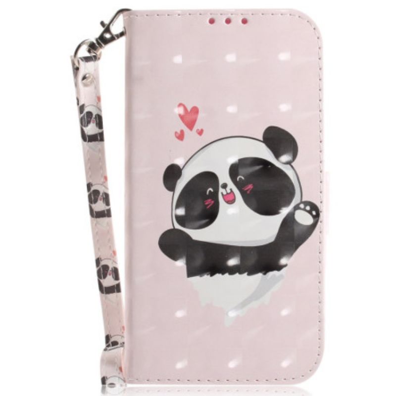 Etui Folio Motorola Edge 50 Fusion Panda Love Z Paskiem