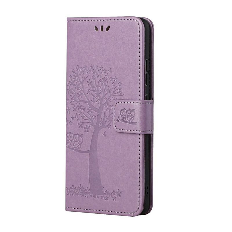 Etui Folio Do Iphone 13 Drzewo I Sowy Pasiaste