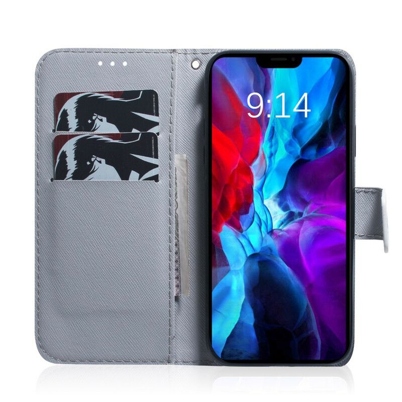 Etui Folio Do Iphone 13 Malowanie Sów