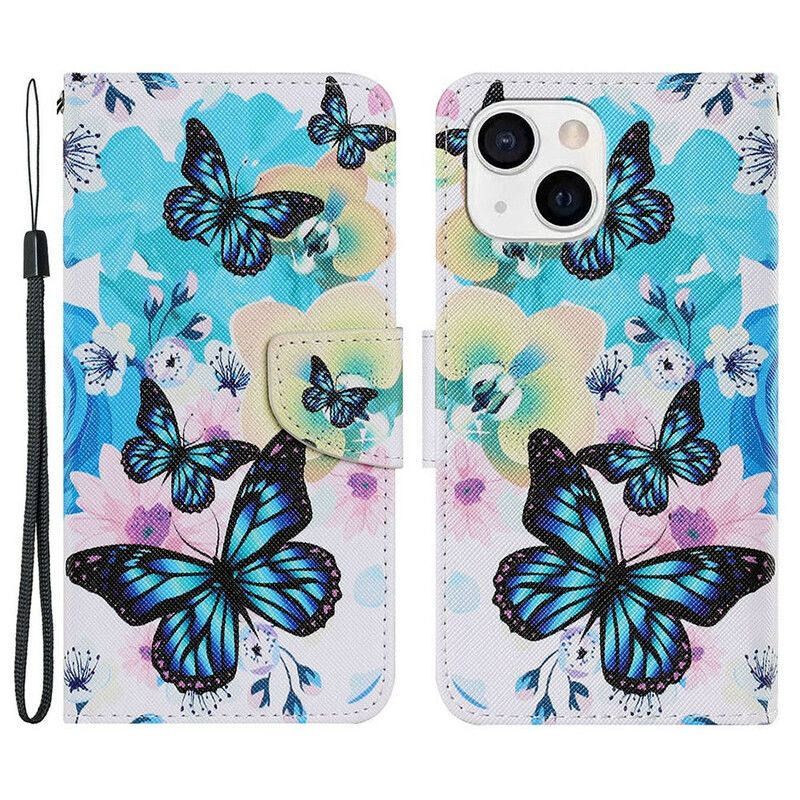 Etui Folio Do Iphone 13 Motyle I Letnie Kwiaty