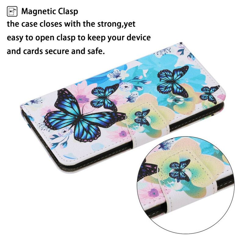 Etui Folio Do Iphone 13 Motyle I Letnie Kwiaty