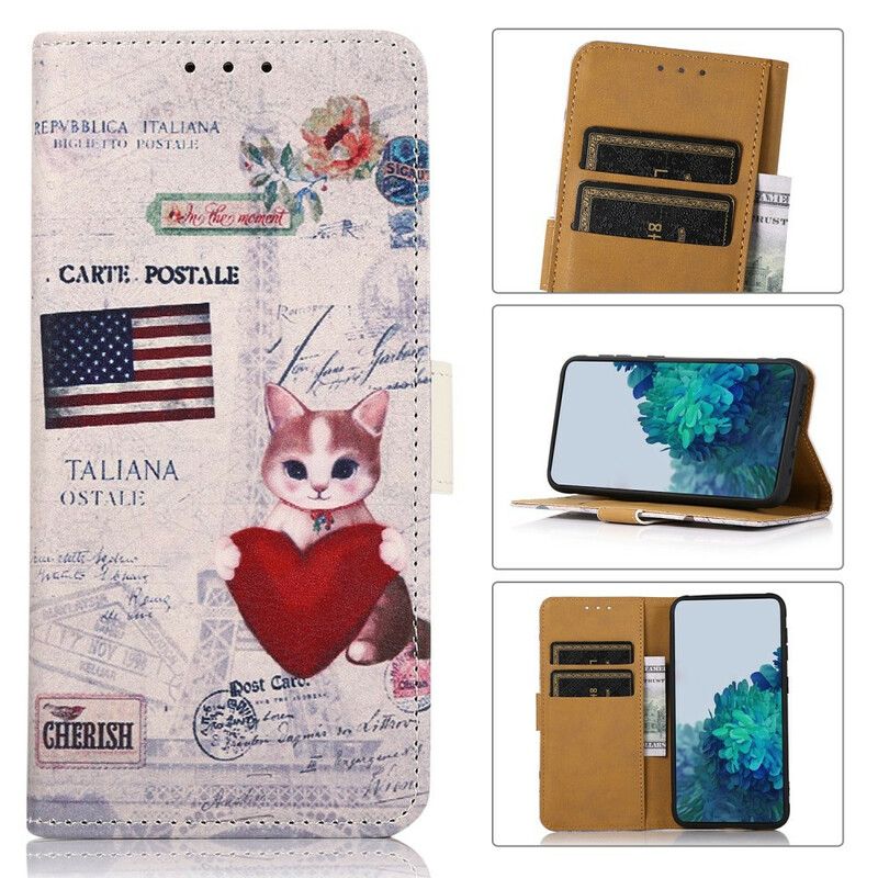 Etui Folio Do Iphone 13 Podróżnik Kot