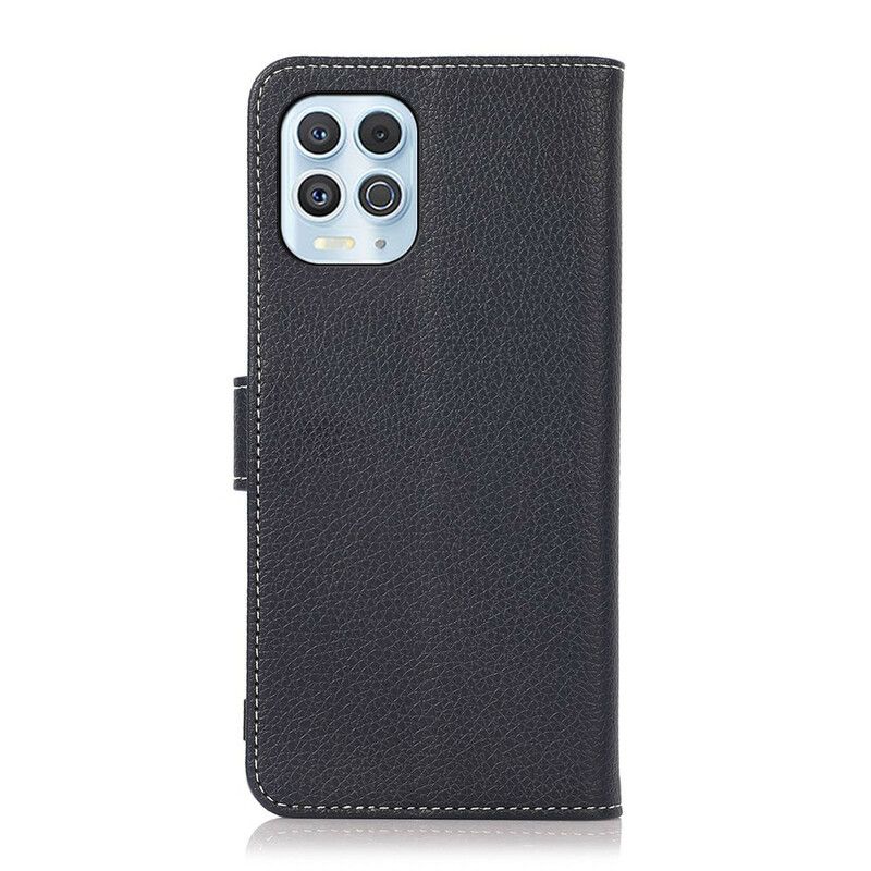 Etui Folio Do Iphone 13 Szwy Z Efektem Skóry Litchi