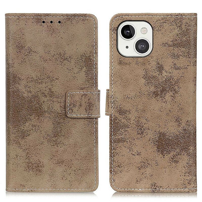 Etui Folio Do Iphone 13 Vintage Skórzany Efekt