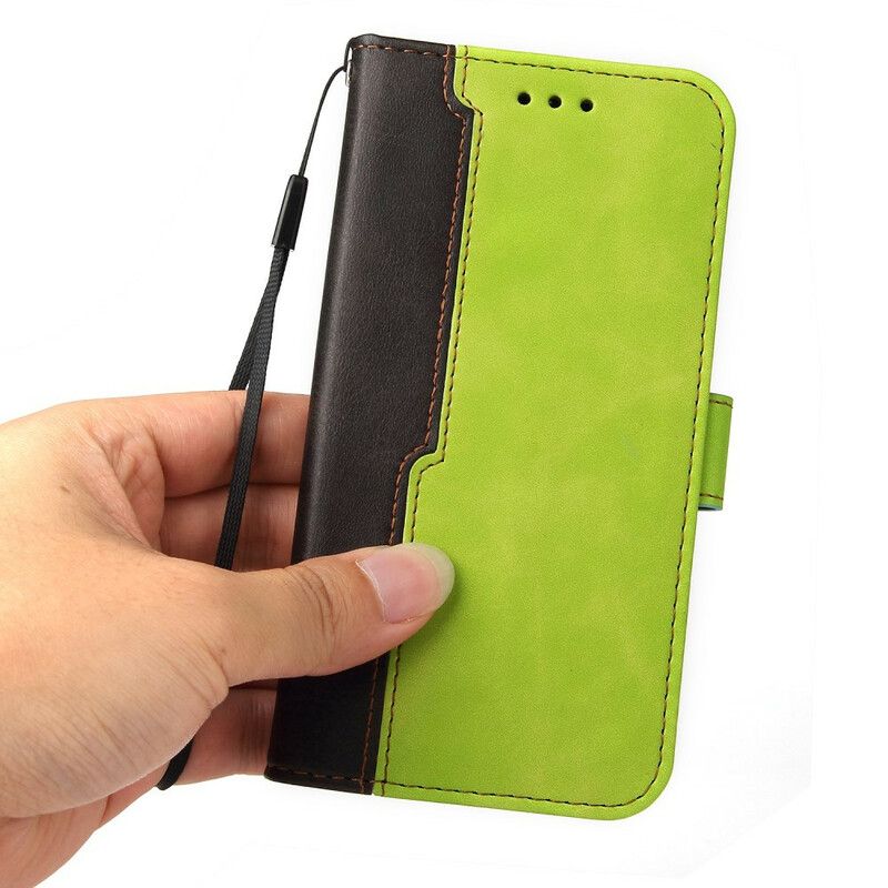 Etui Folio Iphone 13 Bicolor Sztuczna Skóra Etui Ochronne