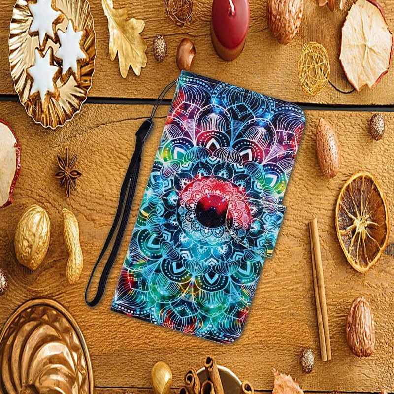 Etui Folio Iphone 13 Błyskotliwa Mandala Z Paskami Etui Ochronne