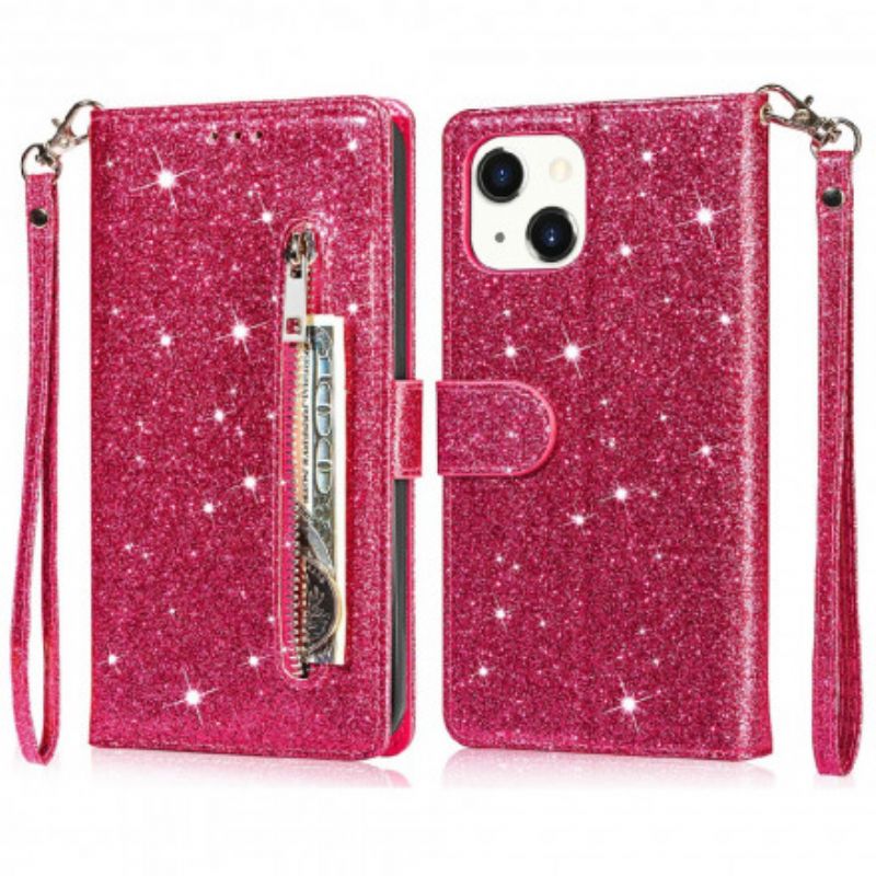 Etui Folio Iphone 13 Cekinowa Torebka Na Monety Etui Ochronne