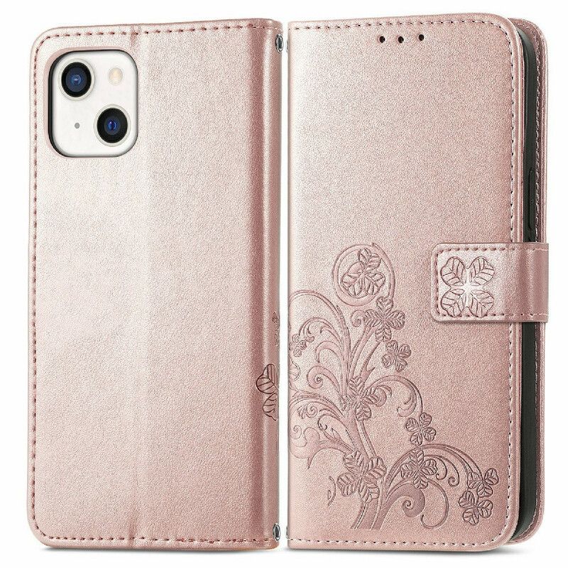 Etui Folio Iphone 13 Kwiatki Z Paskiem Etui Ochronne