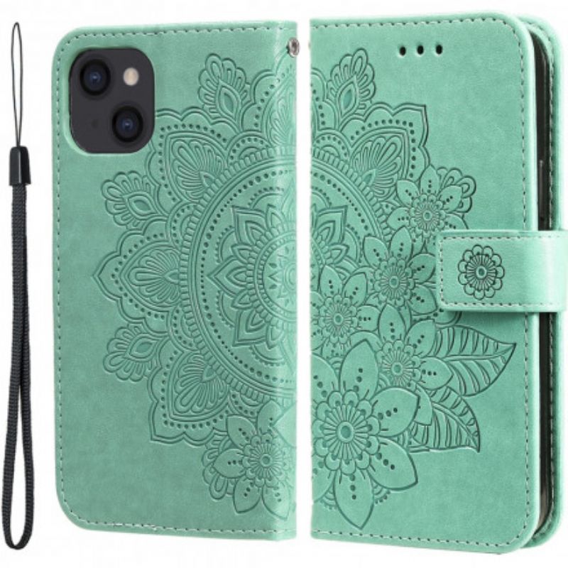 Etui Folio Iphone 13 Kwiatowy Nadruk Etui Ochronne