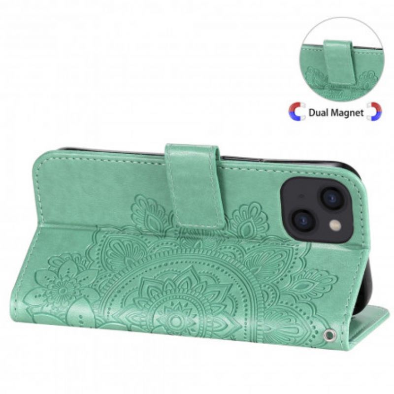 Etui Folio Iphone 13 Kwiatowy Nadruk Etui Ochronne