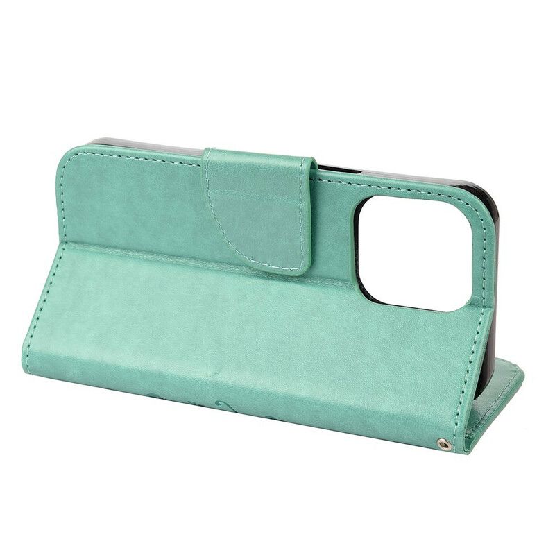 Etui Folio Iphone 13 Motyle I Kwiaty