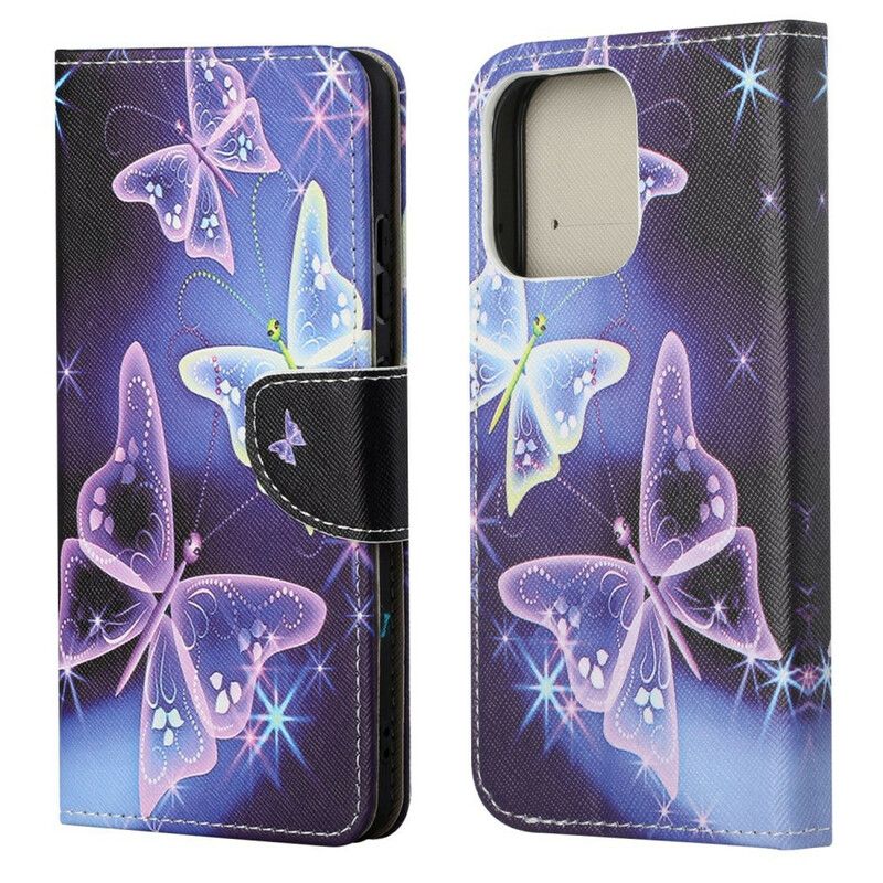 Etui Folio Iphone 13 Nowoczesne Motyle