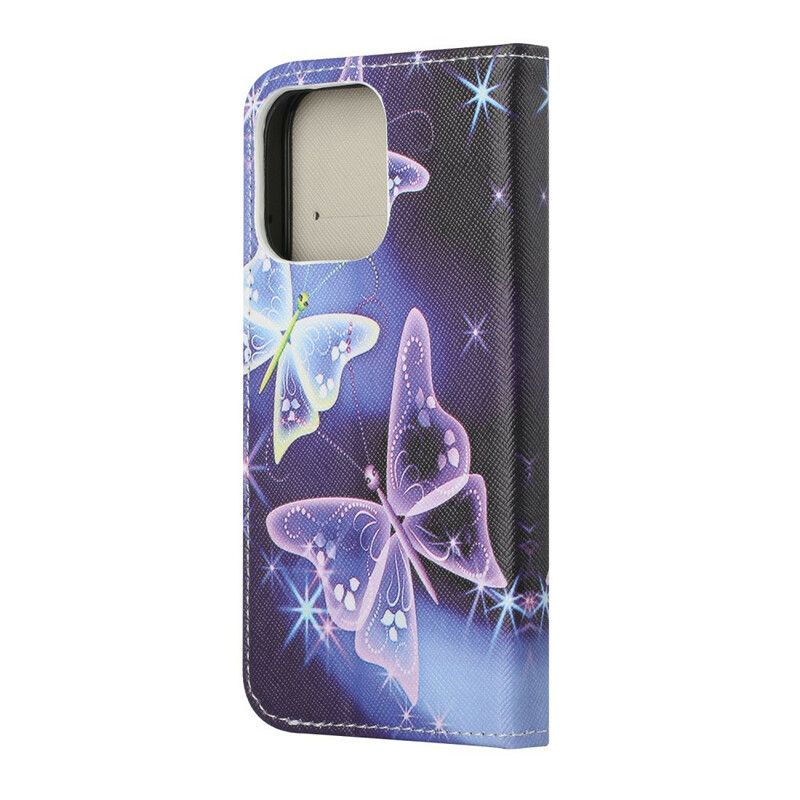 Etui Folio Iphone 13 Nowoczesne Motyle