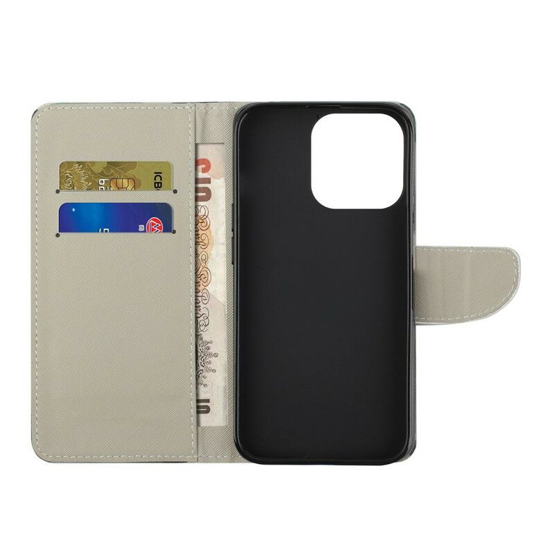 Etui Folio Iphone 13 Nowoczesne Motyle