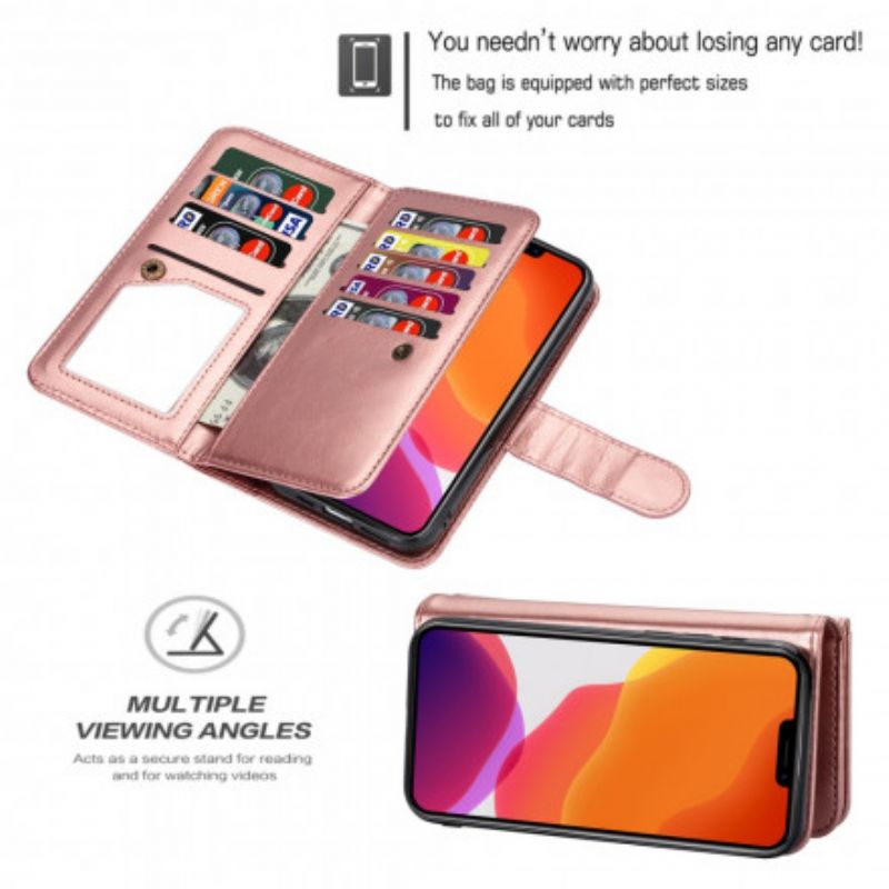 Etui Folio Iphone 13 Odłączany Futerał 9 Uchwytów Na Karty