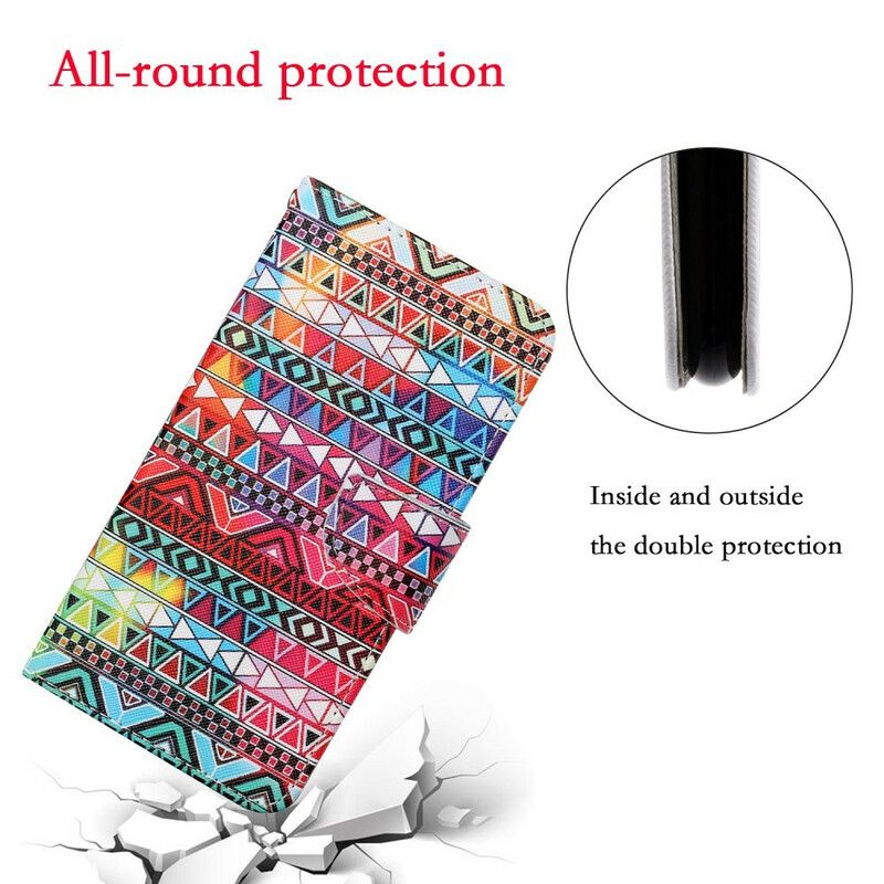 Etui Folio Iphone 13 Patchwork Z Paskiem Etui Ochronne