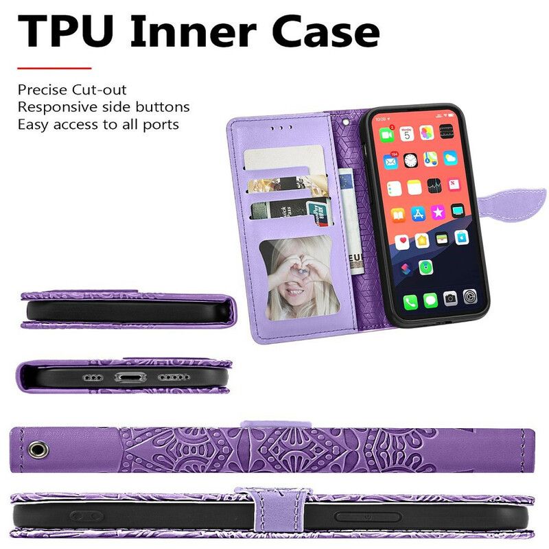 Etui Folio Iphone 13 Plemienne Liście Etui Ochronne