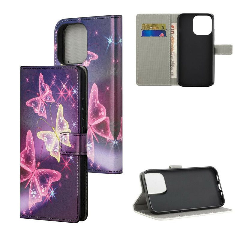 Etui Folio Iphone 13 Szalone Motyle Etui Ochronne