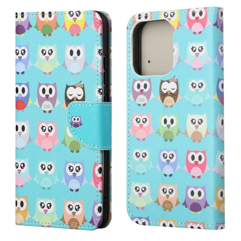 Etui Folio Iphone 13 Wiele Sów Etui Ochronne