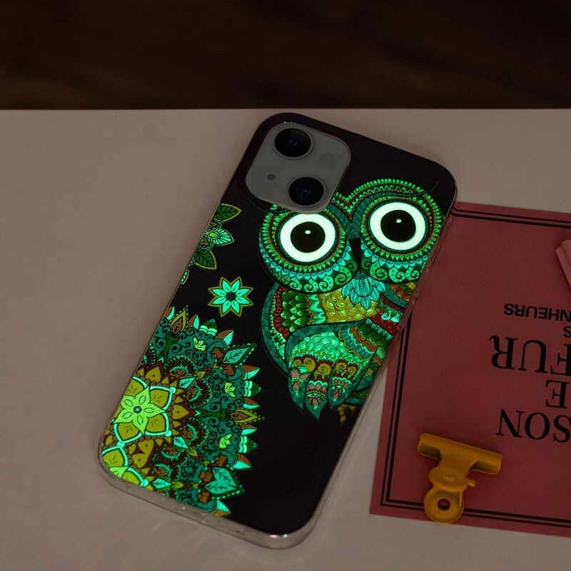 Etui Iphone 13 Fluorescencyjna Mandala Sowa