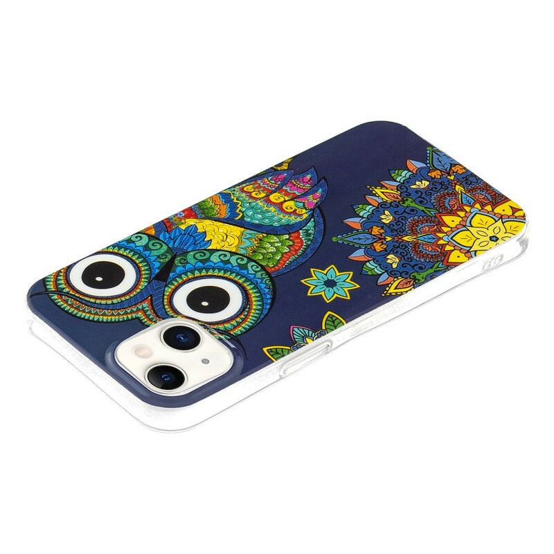 Etui Iphone 13 Fluorescencyjna Mandala Sowa