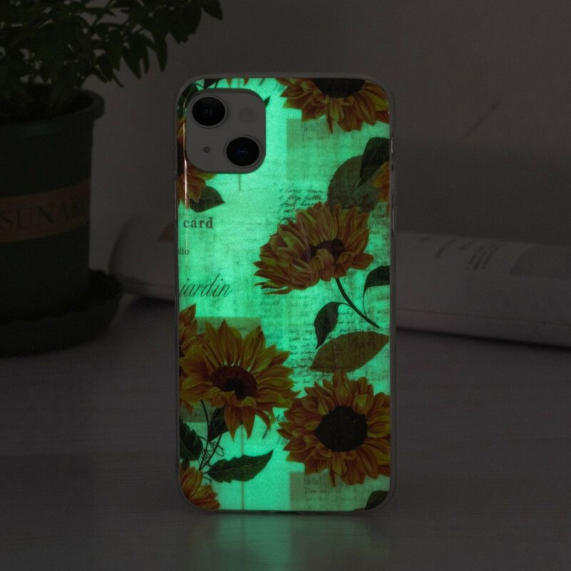 Etui Iphone 13 Fluorescencyjna Seria Kwiatowa