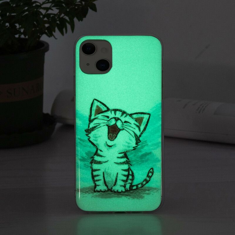 Etui Iphone 13 Fluorescencyjny Kot