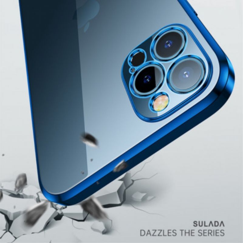 Etui Iphone 13 Przezroczyste Krawędzie W Stylu Metal Sulada