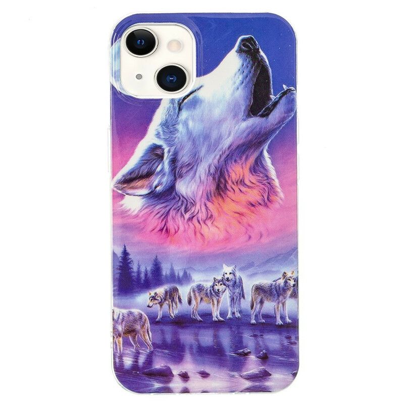 Futerały Iphone 13 Etui Na Telefon Fluorescencyjna Seria Wolf