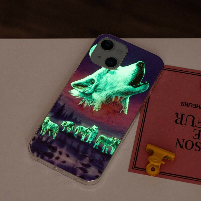 Futerały Iphone 13 Etui Na Telefon Fluorescencyjna Seria Wolf