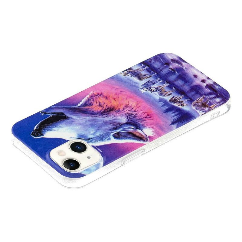 Futerały Iphone 13 Etui Na Telefon Fluorescencyjna Seria Wolf