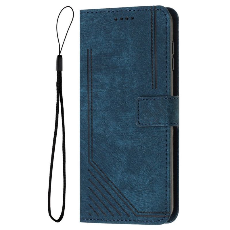 Etui Folio Do Oppo Reno 12f 5g Linie Z Efektem Zamszu