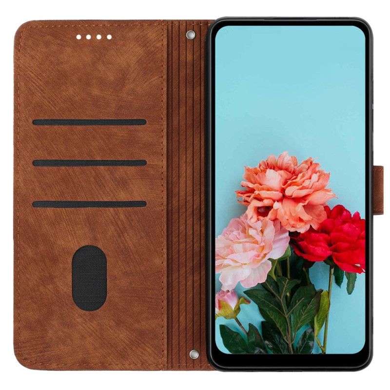 Etui Folio Do Oppo Reno 12f 5g Linie Z Efektem Zamszu