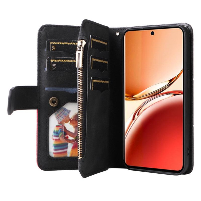 Etui Folio Oppo Reno 12f 5g Dwukolorowy Portfel O Falistej Linii