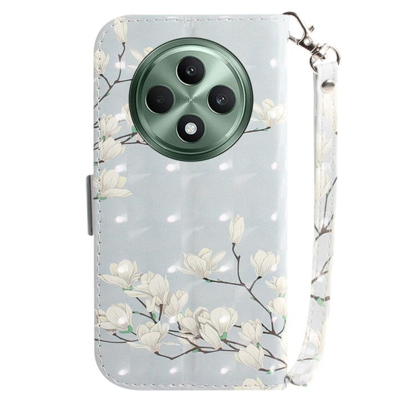 Etui Folio Oppo Reno 12f 5g Magnolie W Paski