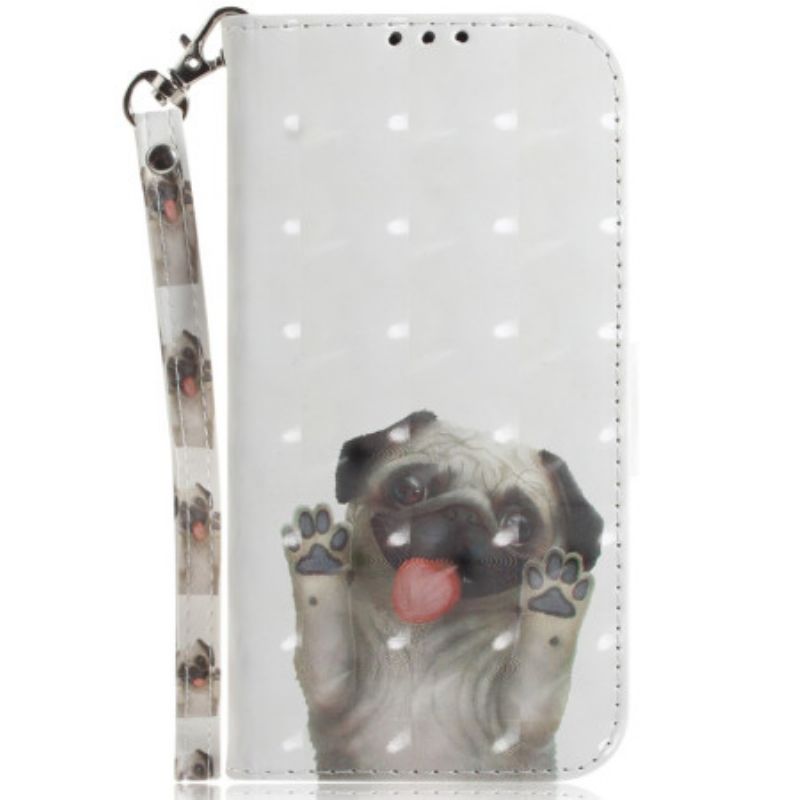 Etui Folio Oppo Reno 12f 5g Mops Przywiązany