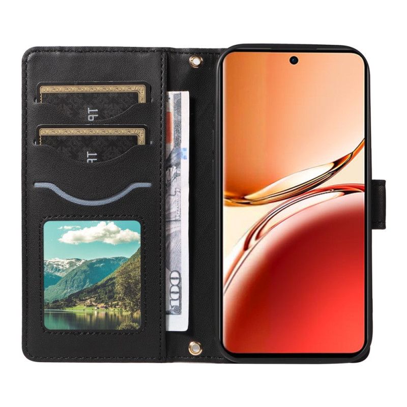 Etui Folio Oppo Reno 12f 5g Portfel Z Paskiem Na Ramię I Nadgarstkiem