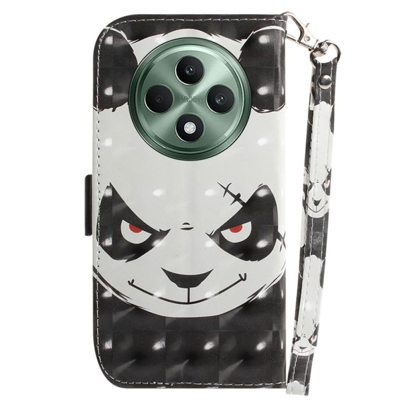 Etui Folio Oppo Reno 12f 5g Wściekła Panda Z Paskiem