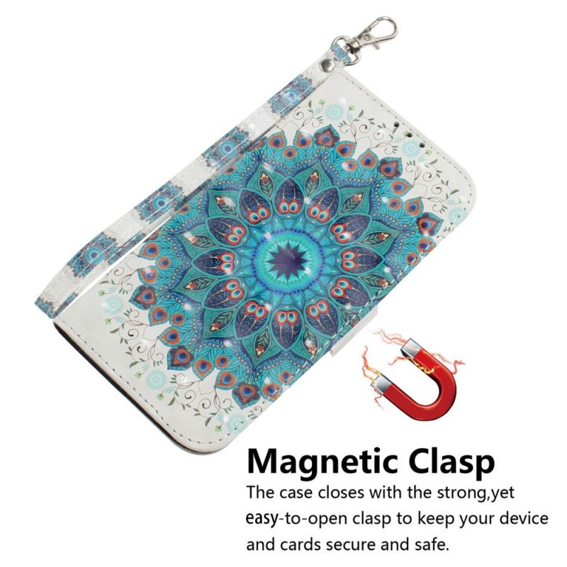 Etui Folio Oppo Reno 12f 5g Zielona Mandala Z Paskiem