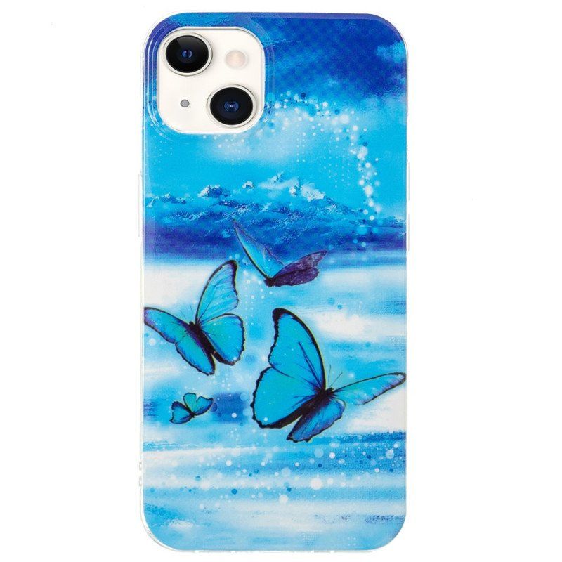 Etui do iPhone 15 Plus Fluorescencyjne Motyle