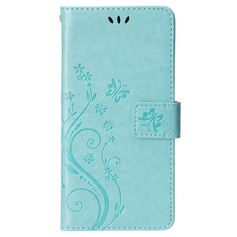 Etui Folio do iPhone 15 Plus Kwiaty I Motyle