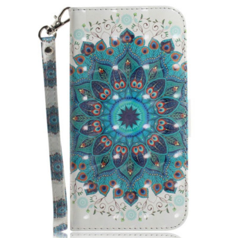 Etui Folio do iPhone 15 Plus z Łańcuch Mandala Z Paskiem