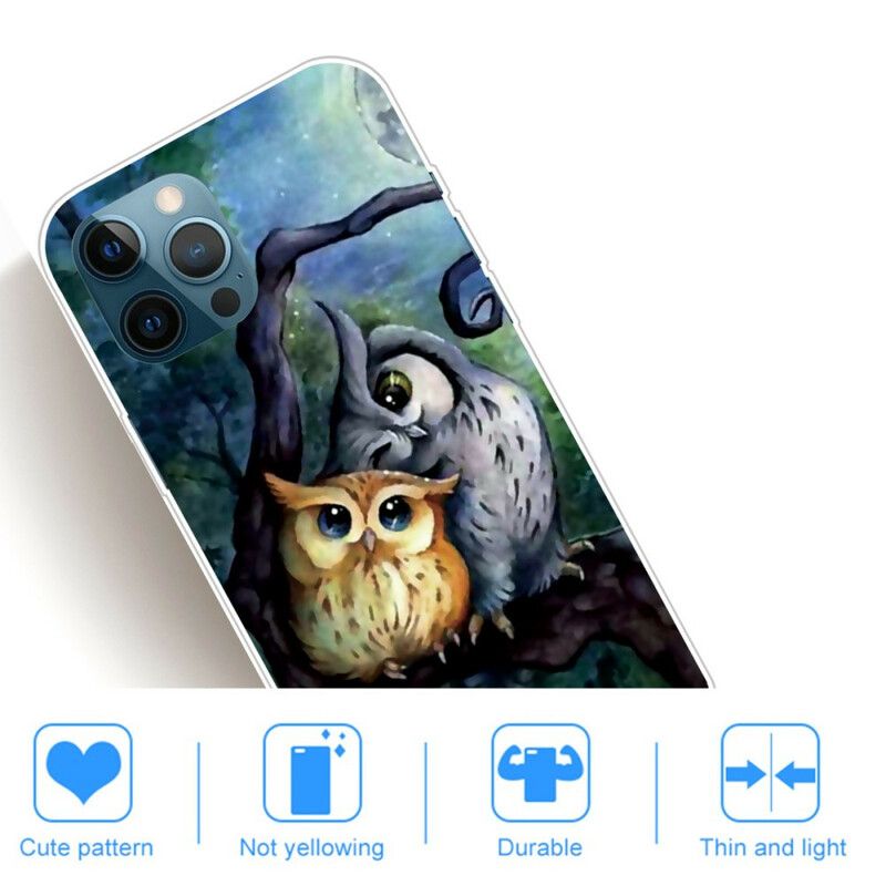 Etui Do Iphone 13 Pro Max Malowanie Sów