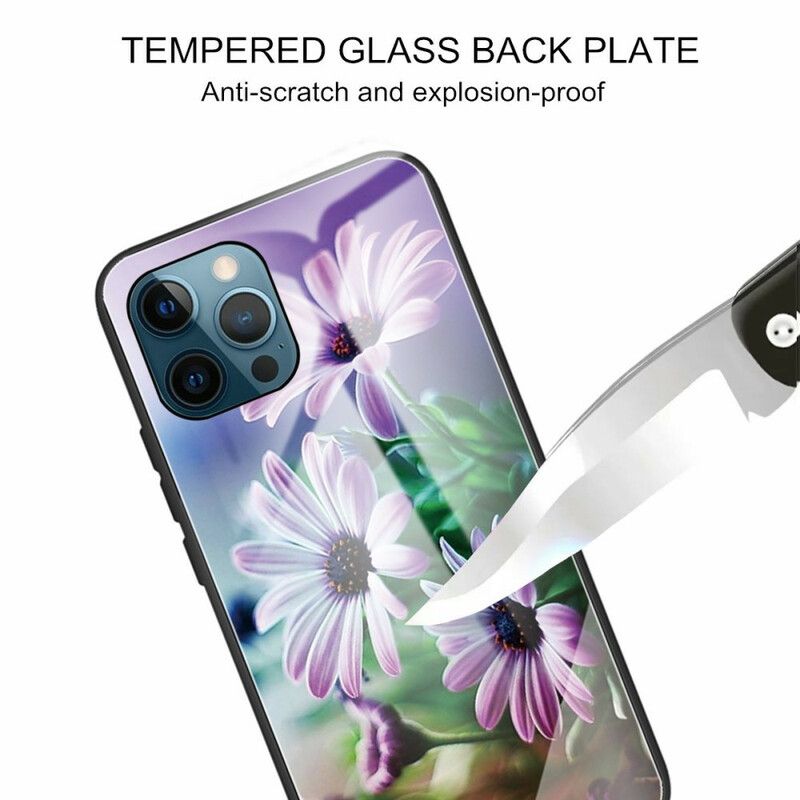 Etui Do Iphone 13 Pro Max Realistyczne Kwiaty Ze Szkła Hartowanego