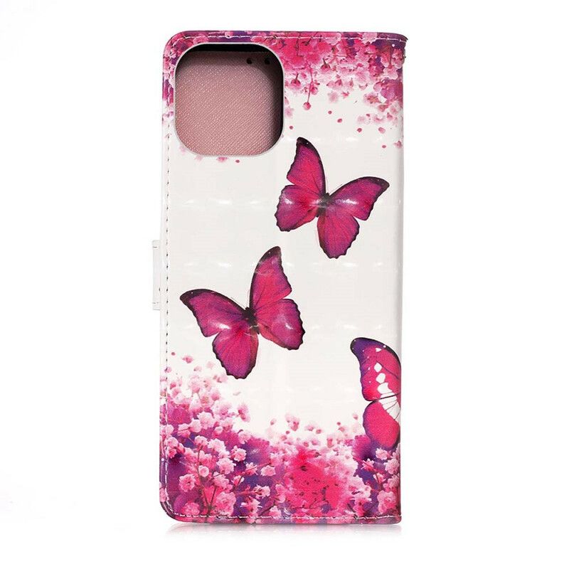 Etui Folio Do Iphone 13 Pro Max CZerwone Motyle