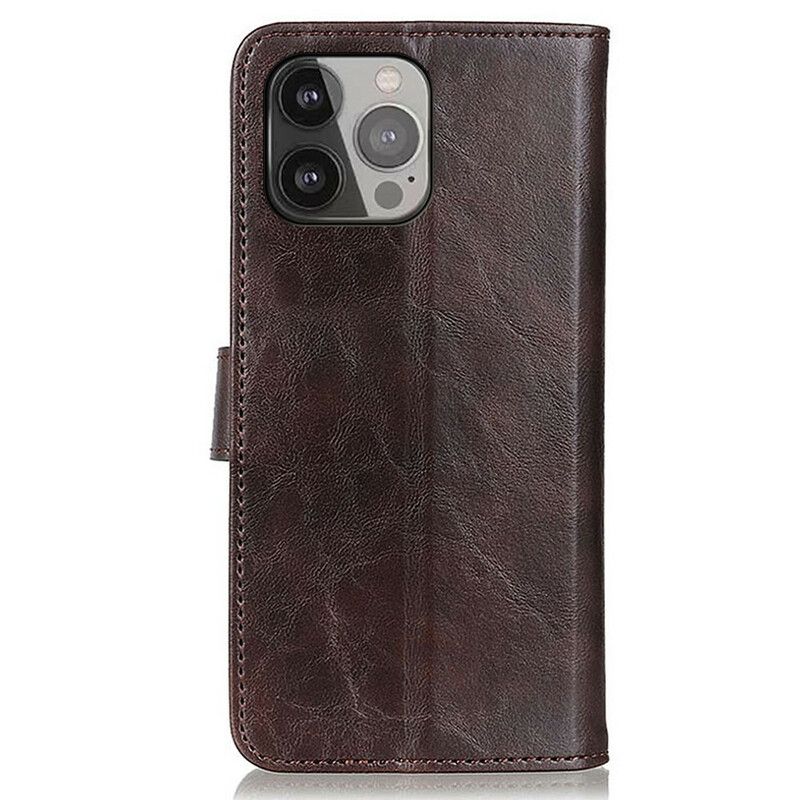 Etui Folio Do Iphone 13 Pro Max Efekt Skóry Bizona