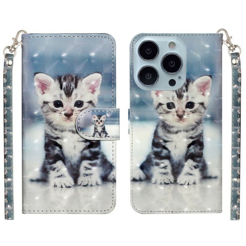 Etui Folio Do Iphone 13 Pro Max Kitten Light Spots Strappy