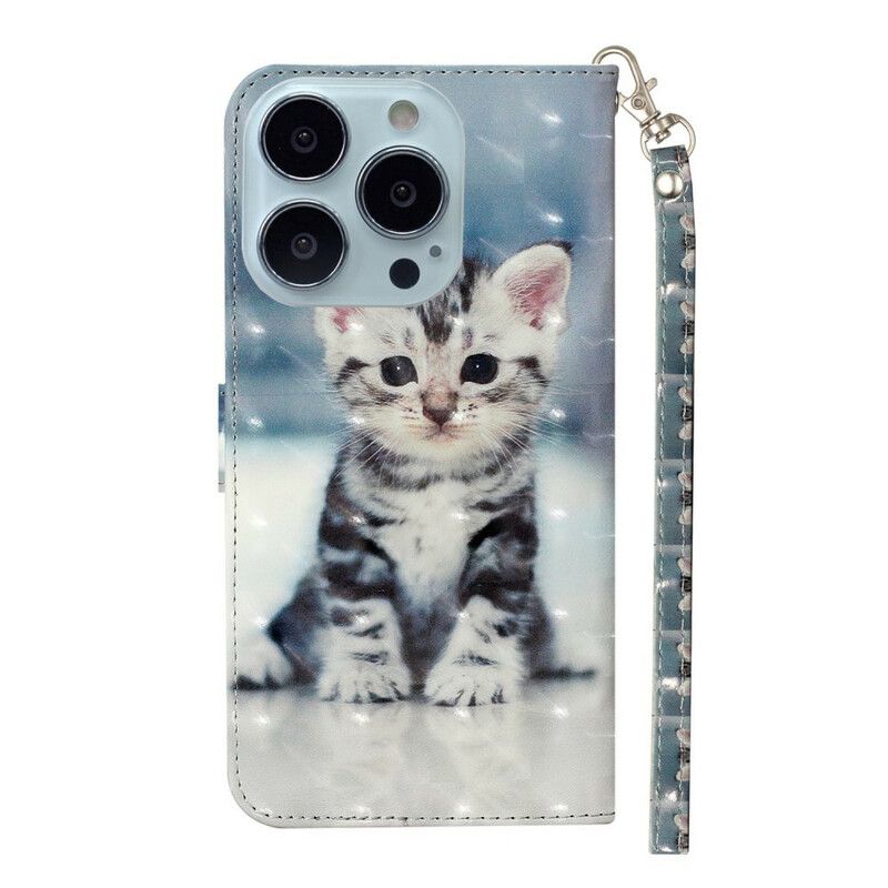 Etui Folio Do Iphone 13 Pro Max Kitten Light Spots Strappy