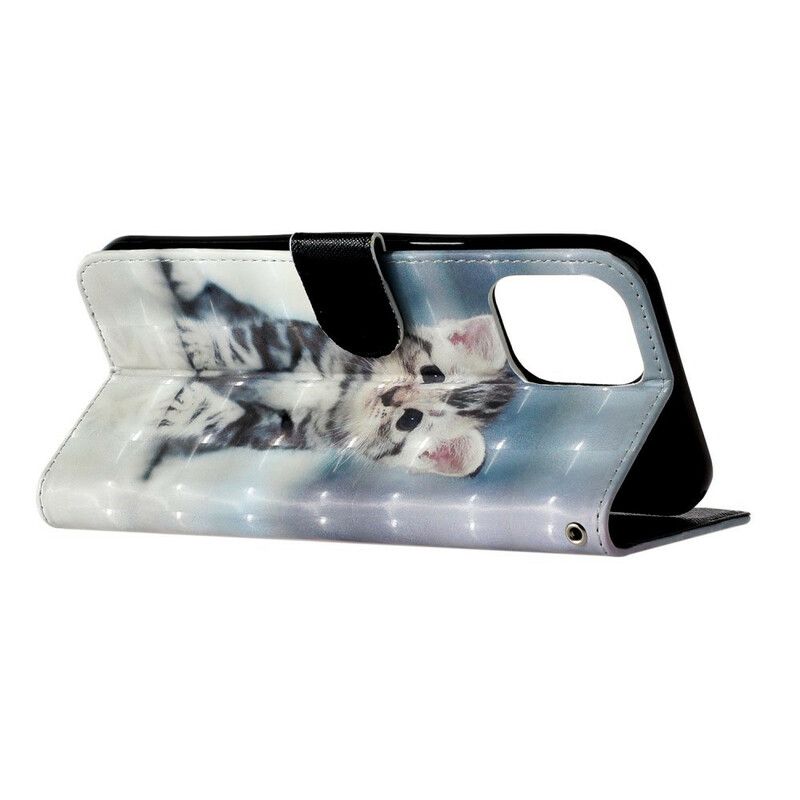 Etui Folio Do Iphone 13 Pro Max Kitten Light Spots Strappy